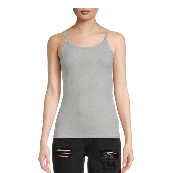 No Boundaries Women Rib Cami Tank Top Black Gray S XXS Adjustable Soft - Picture 4 of 5